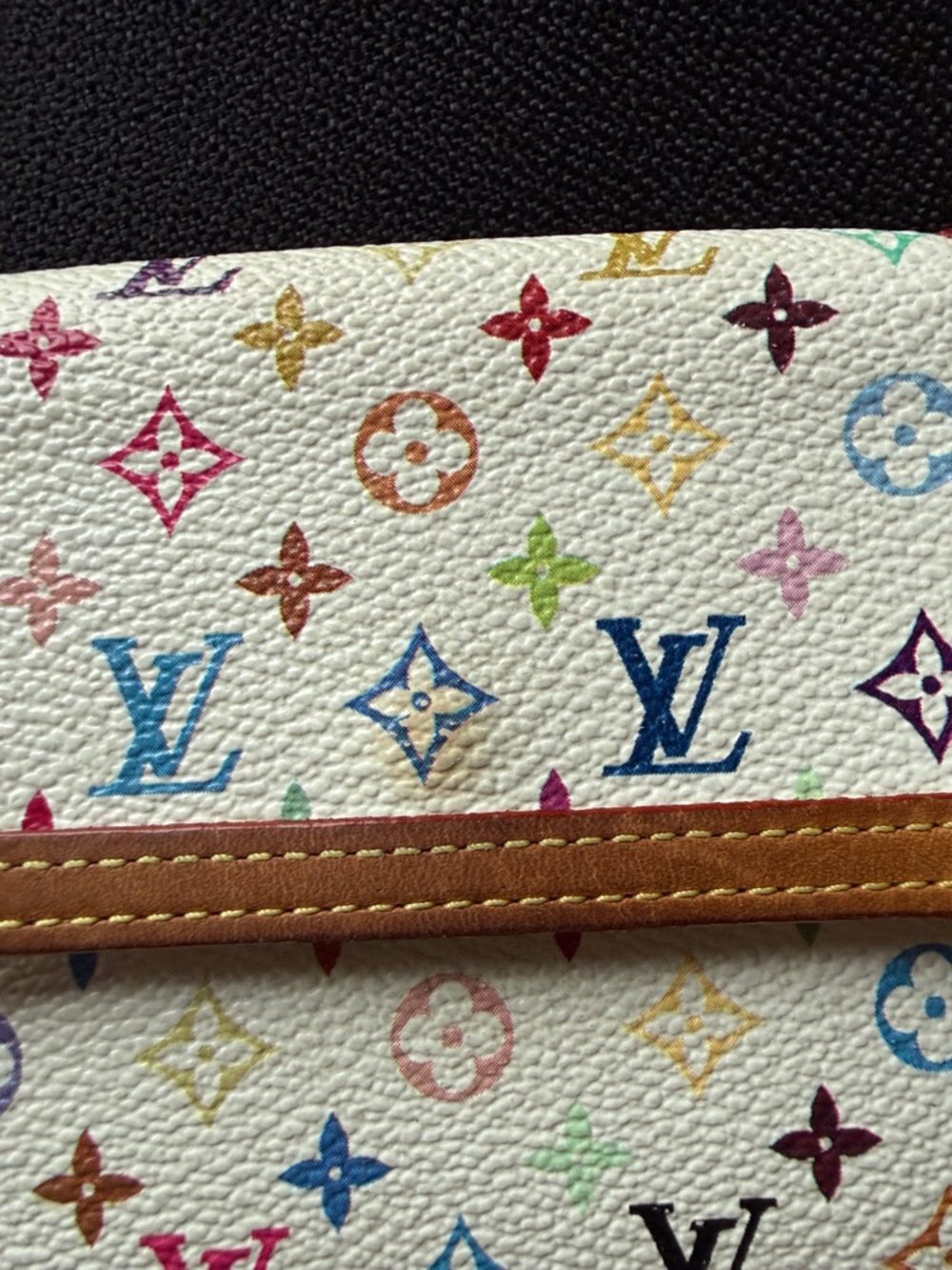 Louis Vuitton White Multicolor Monogram Card/wallet with keychain/charm & box - Picture 7 of 12